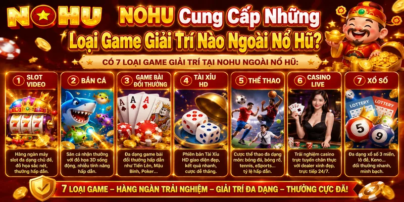 NOHU Cung Cấp Những Loại Game Giải Trí Nào Ngoài Nổ Hũ?